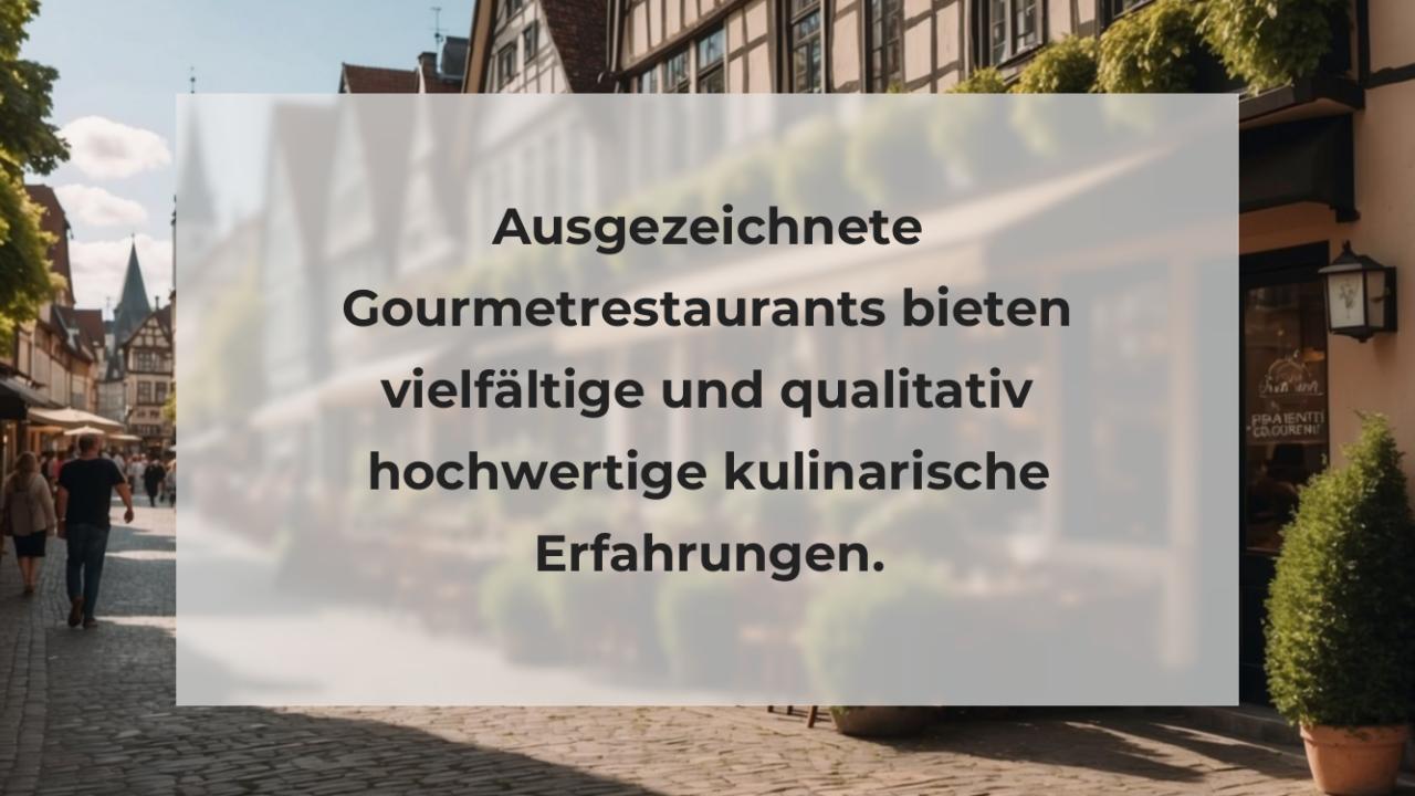 Ausgezeichnete Gourmetrestaurants bieten vielfältige und qualitativ hochwertige kulinarische Erfahrungen.