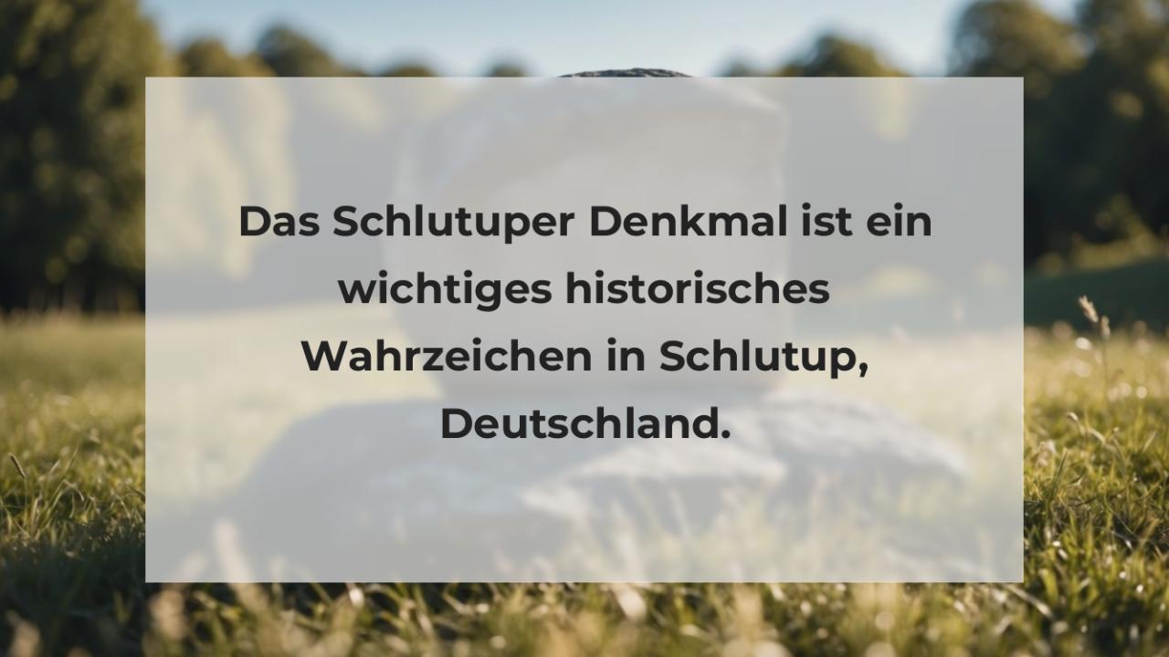 Das Schlutuper Denkmal ist ein wichtiges historisches Wahrzeichen in Schlutup, Deutschland.